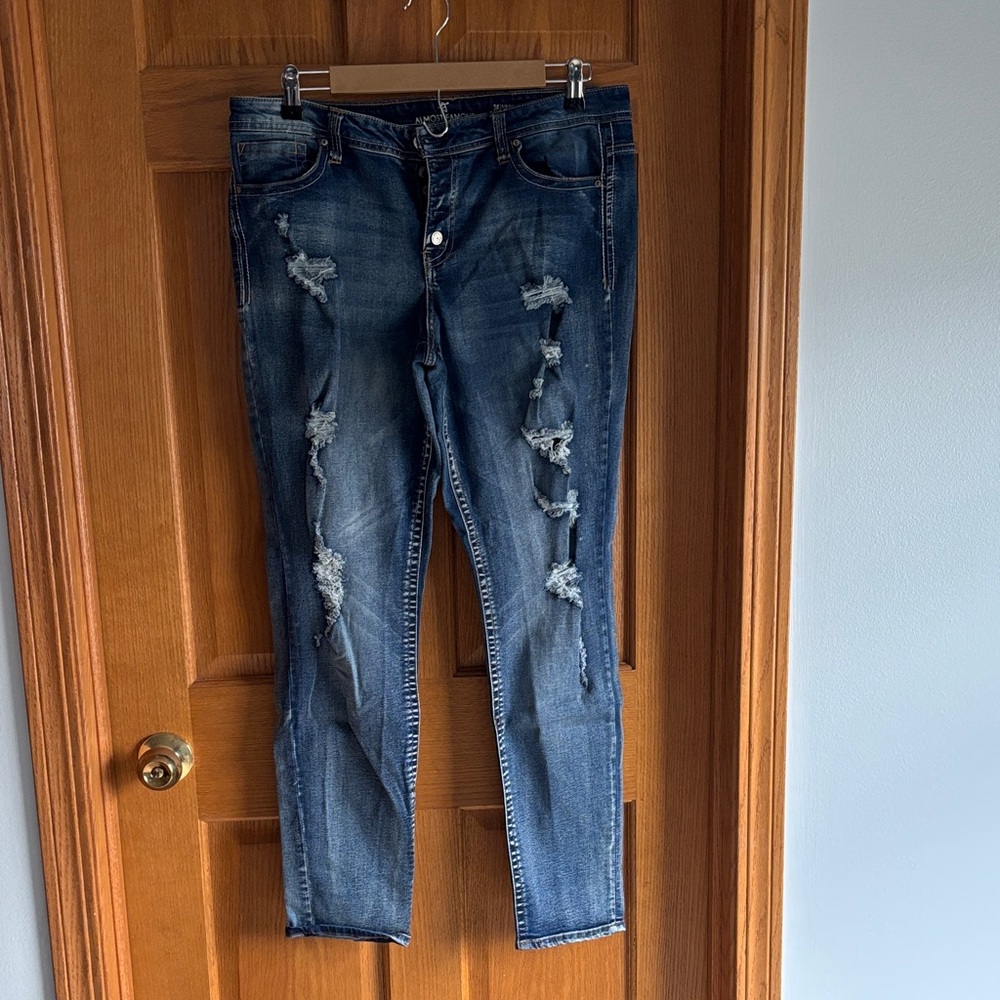 Almost Famous Ripped Blue Skinny Jeans